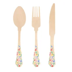 Hot Meri Meri Elegant Floral Wooden Cutlery