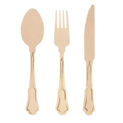 Hot Meri Meri Elegant Gold Foil Detail Wooden Cutlery