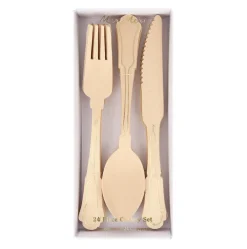 Hot Meri Meri Elegant Gold Foil Detail Wooden Cutlery