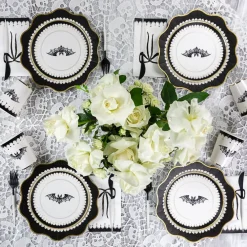 Best Bonjour Fete Elegant Halloween Dessert Lacy Bat Plates