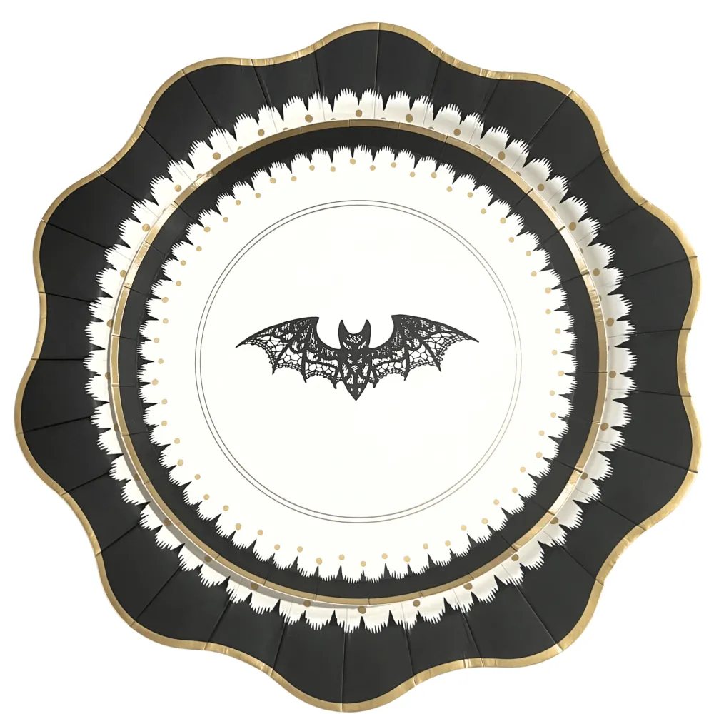 Best Bonjour Fete Elegant Halloween Dessert Lacy Bat Plates