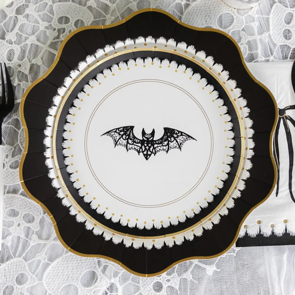 Sale Bonjour Fete Elegant Halloween Dinner Plates