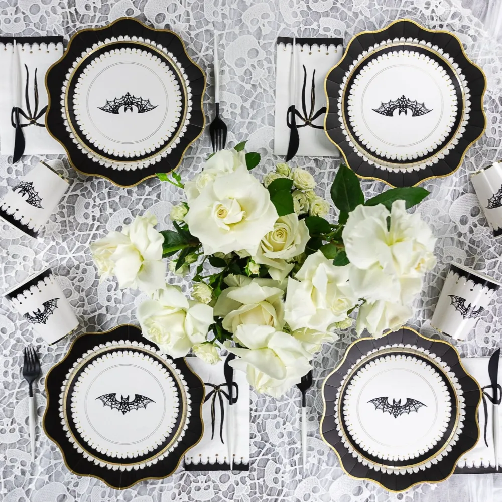 Sale Bonjour Fete Elegant Halloween Dinner Plates
