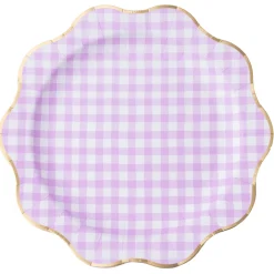 Online Bonjour Fete Elegant Le Lilac Gingham Dinner Plates