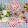 Outlet Bonjour Fete Elegant Petal Pink Gingham Dinner Plates