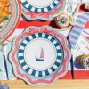 Outlet Bonjour Fete Elegant Sky Blue & Red Bow Dinner Plates