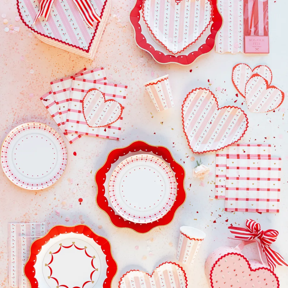 New Bonjour Fete Elegant Valentine Dinner Plates
