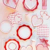 Online Bonjour Fete Elegant Valentine Plaid Dinner Napkins