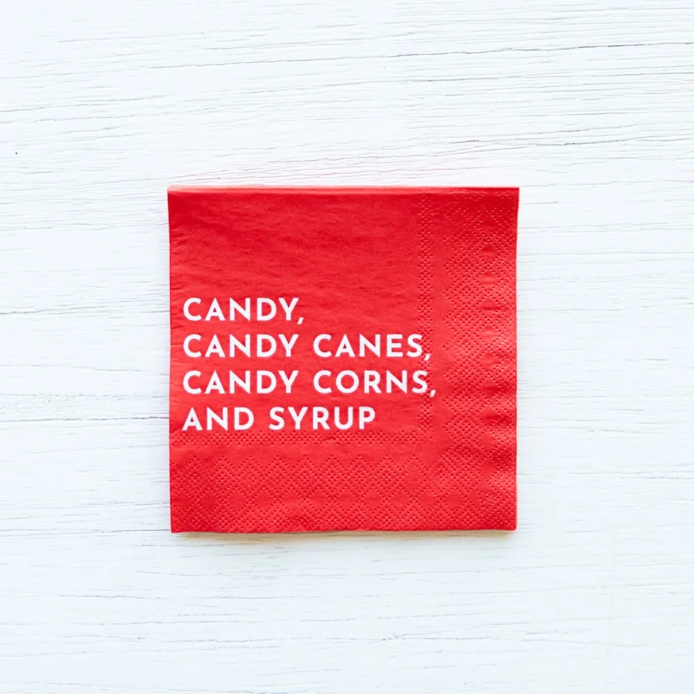 Best Bonjour Fête Elf Candy Small Red Napkins