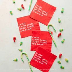 Best Bonjour Fête Elf Candy Small Red Napkins