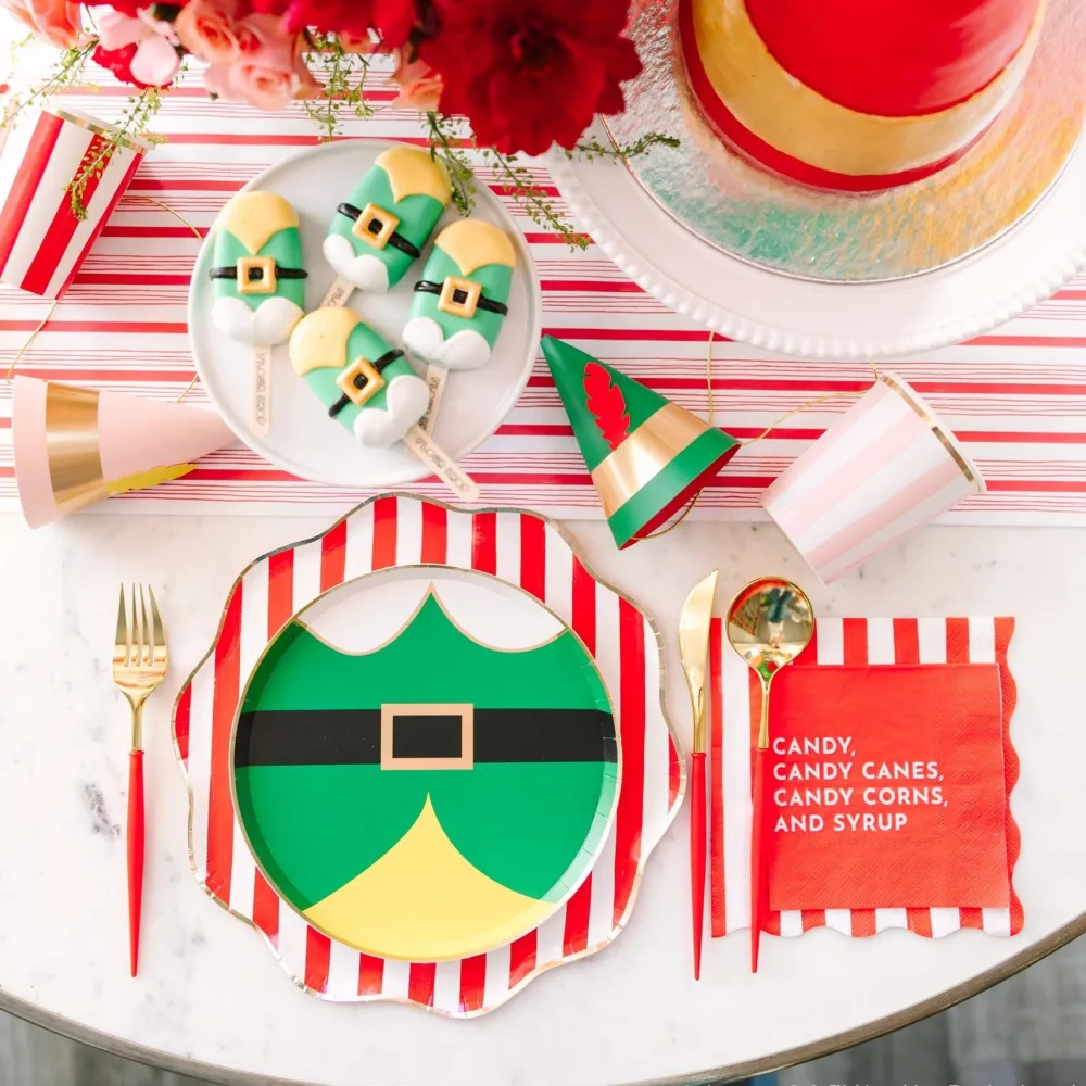 Best Bonjour Fête Elf Candy Small Red Napkins