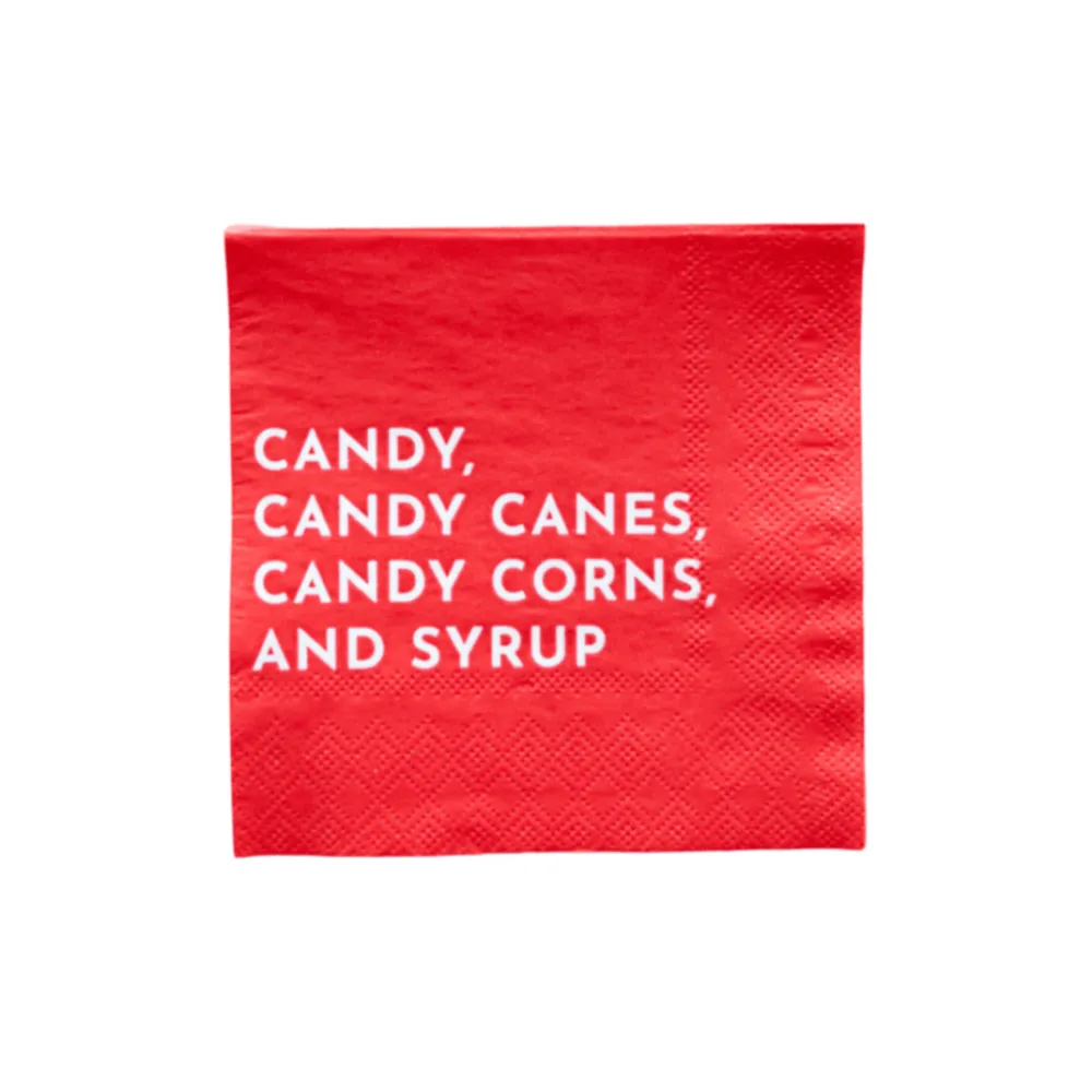 Best Bonjour Fête Elf Candy Small Red Napkins