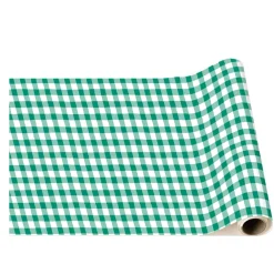 Bonjour Fete Emerald Green Gingham Table Runner