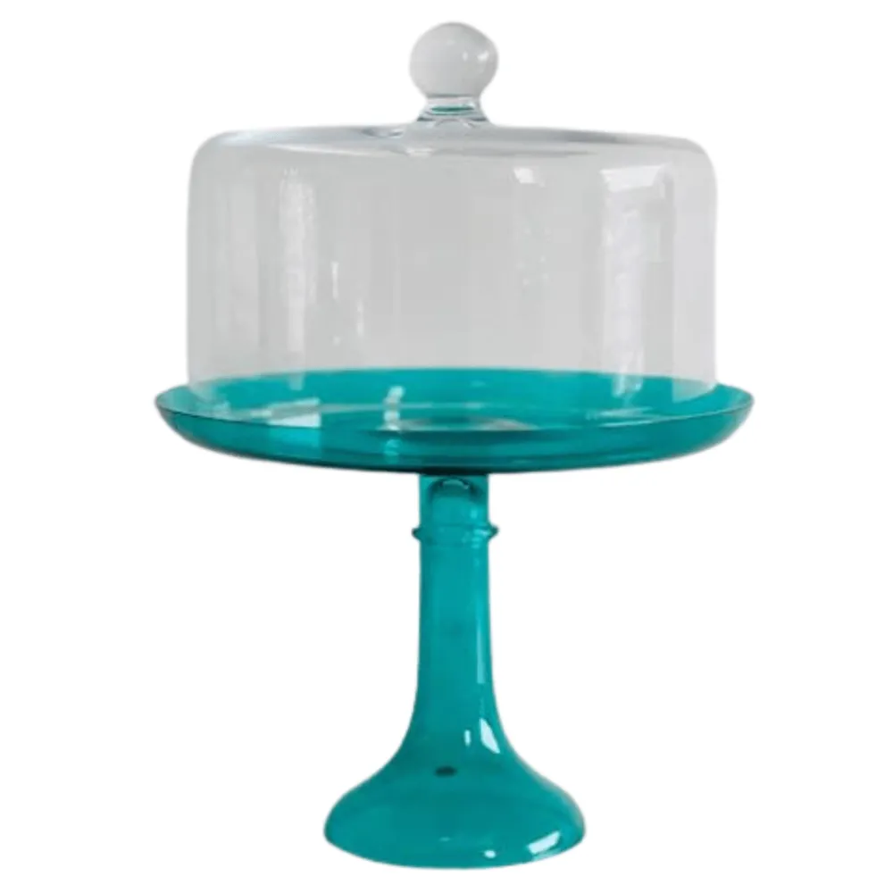 Sale Estelle Colored Glass Emerald Green Glass Cake Stand