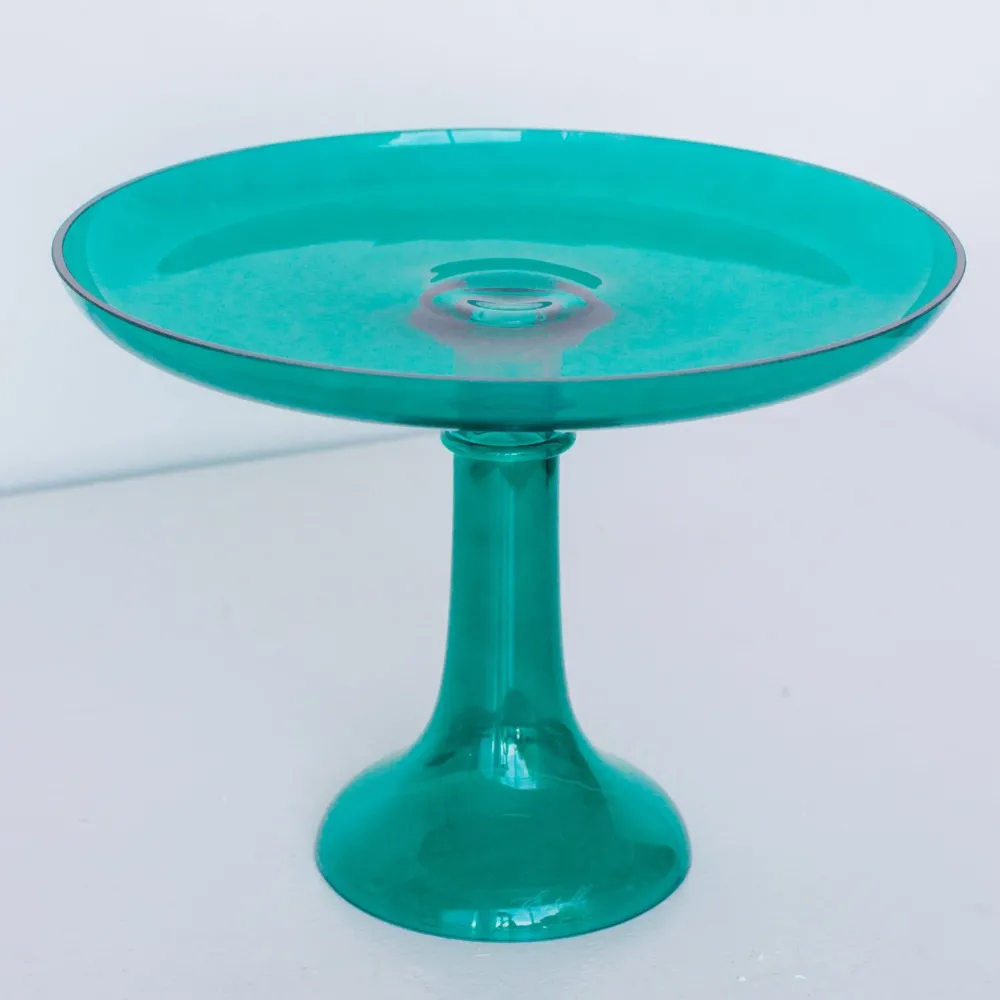 Sale Estelle Colored Glass Emerald Green Glass Cake Stand