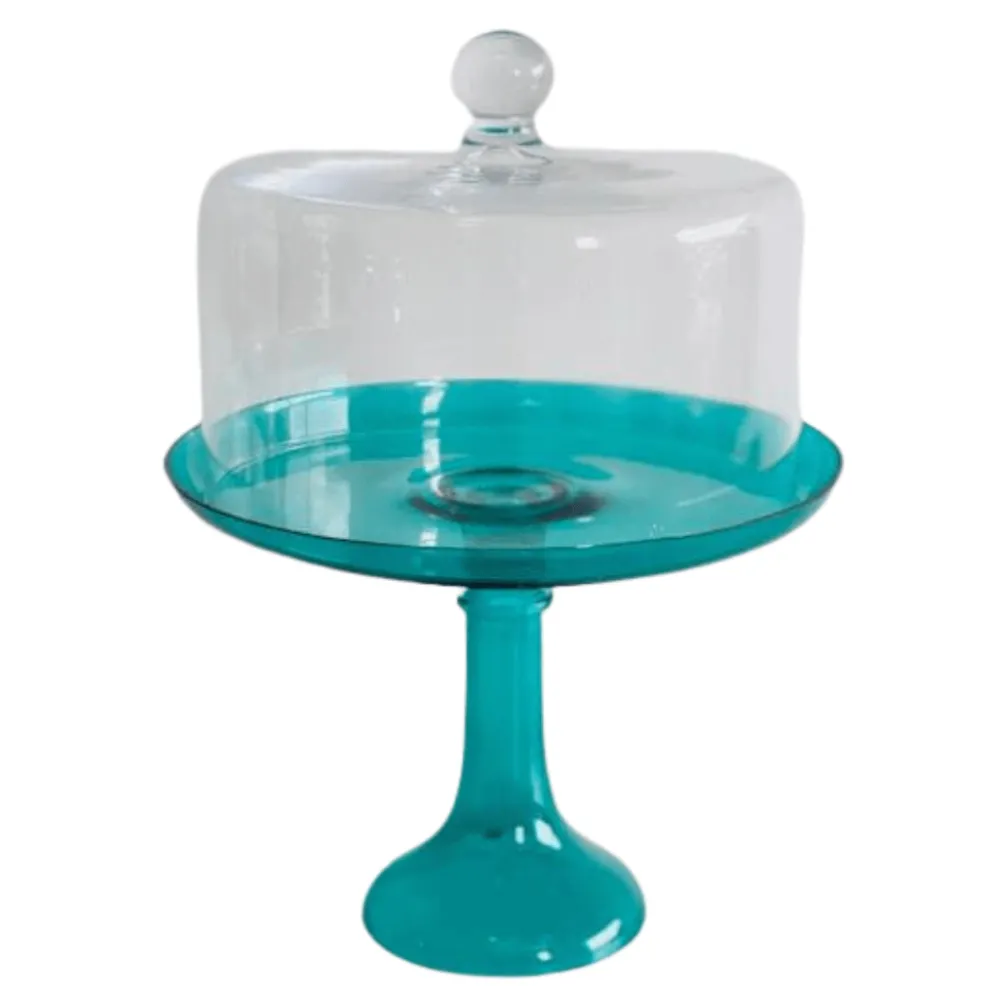 Sale Estelle Colored Glass Emerald Green Glass Cake Stand
