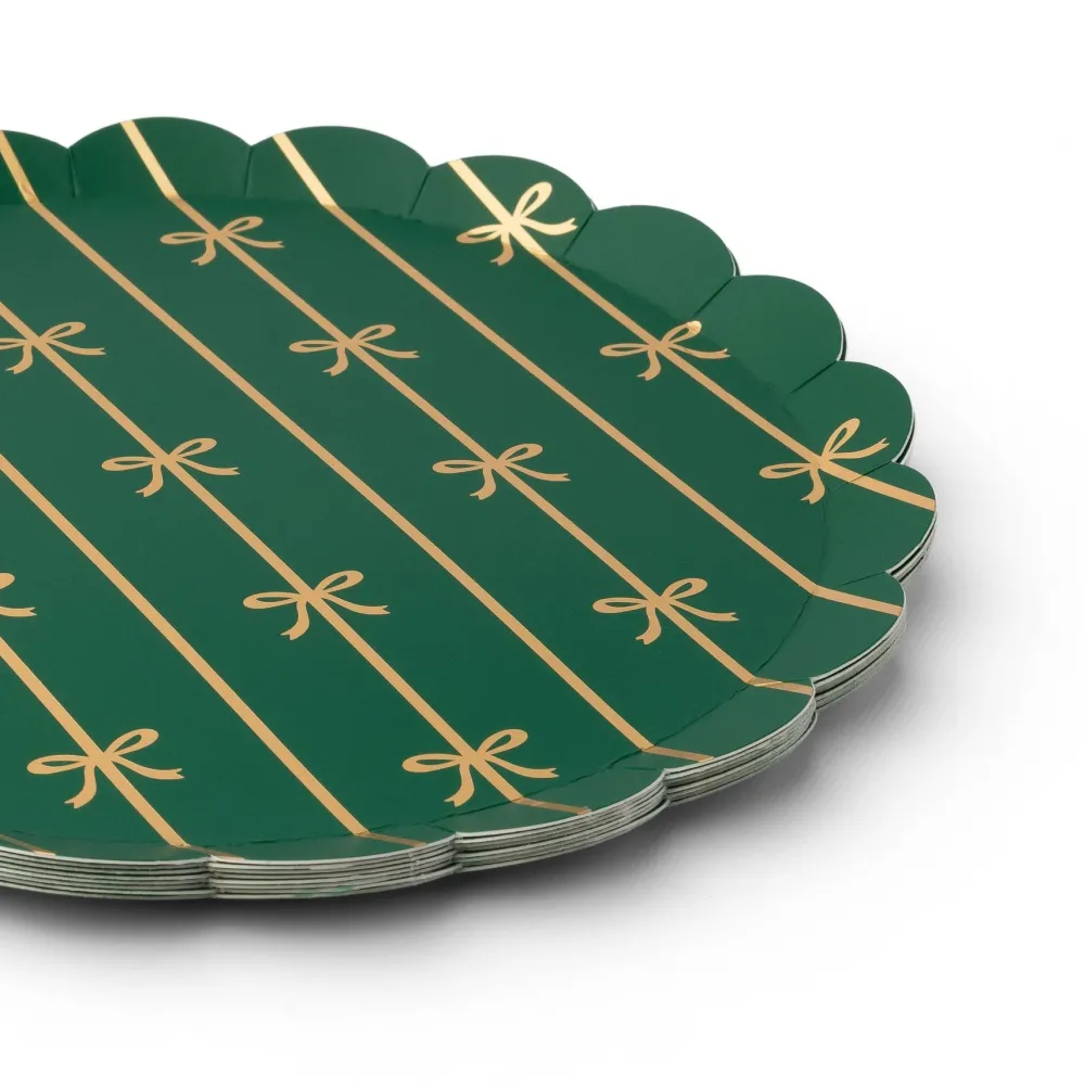Discount Bonjour Fete Emerald Green Signature Bow Small Plates