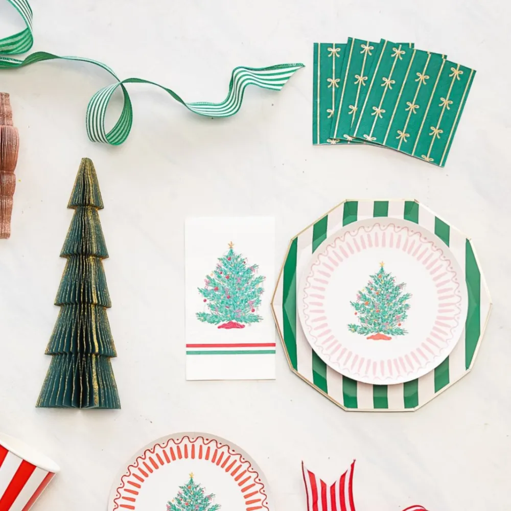 Hot Bonjour Fete Emerald Green Signature Bow Small Napkins