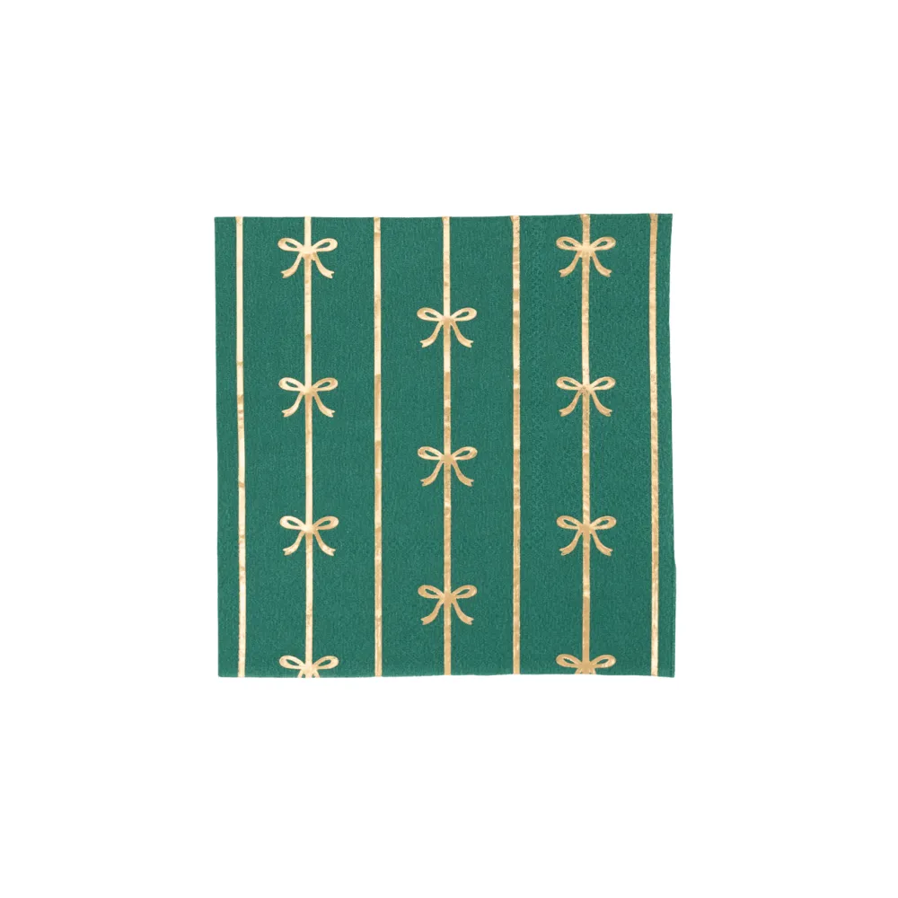 Hot Bonjour Fete Emerald Green Signature Bow Small Napkins