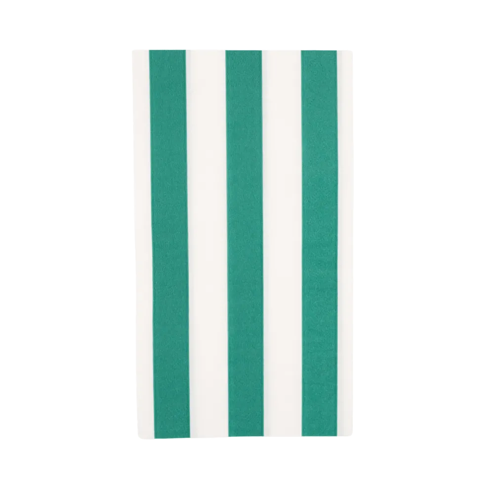 Bonjour Fete Emerald Green Signature Cabana Stripe Guest Towels