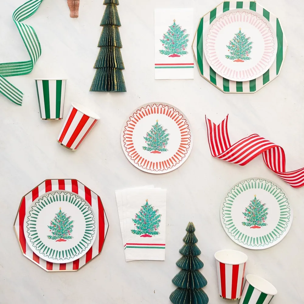 Discount Bonjour Fete Emerald Green Signature Cabana Stripe Cups