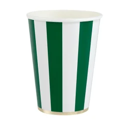 Discount Bonjour Fete Emerald Green Signature Cabana Stripe Cups