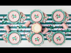 Best Bonjour Fete Emerald Green Signature Cabana Stripe Table Runner
