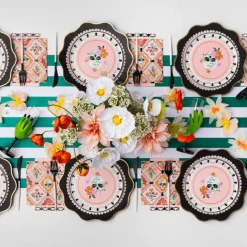 Best Bonjour Fete Emerald Green Signature Cabana Stripe Table Runner