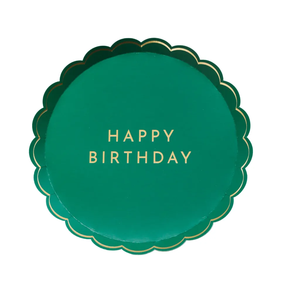 Sale Bonjour Fete Emerald Green Signature Happy Birthday Small Plates