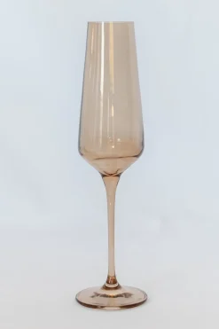 Estelle Colored Glass Estelle Colored Champagne Flute - Set of 6 {Mocha Mousse (Our Amber Smoke)}