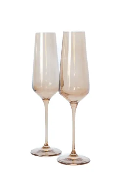 Estelle Colored Glass Estelle Colored Champagne Flute - Set of 6 {Mocha Mousse (Our Amber Smoke)}