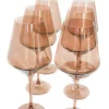 Estelle Colored Glass Estelle Colored Wine Stemware - Set of 6 {Mocha Mousse (Our Amber Smoke)}