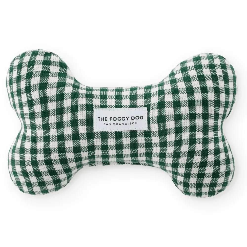 Clearance The Foggy Dog Evergreen Gingham Dog Squeaky Toy