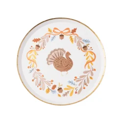 Online Bonjour Fete Fall Foliage Turkey Dessert Plates