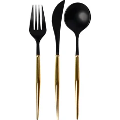Sale Sophistiplate Fancy Black and Gold Cutlery