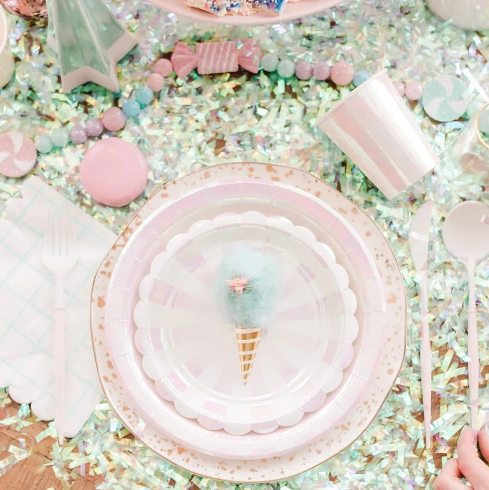 New Sophistiplate Fancy Blush Pink and White Cutlery