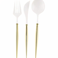 Sophistiplate Fancy Gold and White Cutlery