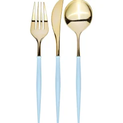 Best Sophistiplate Fancy Sky Blue and Gold Cutlery