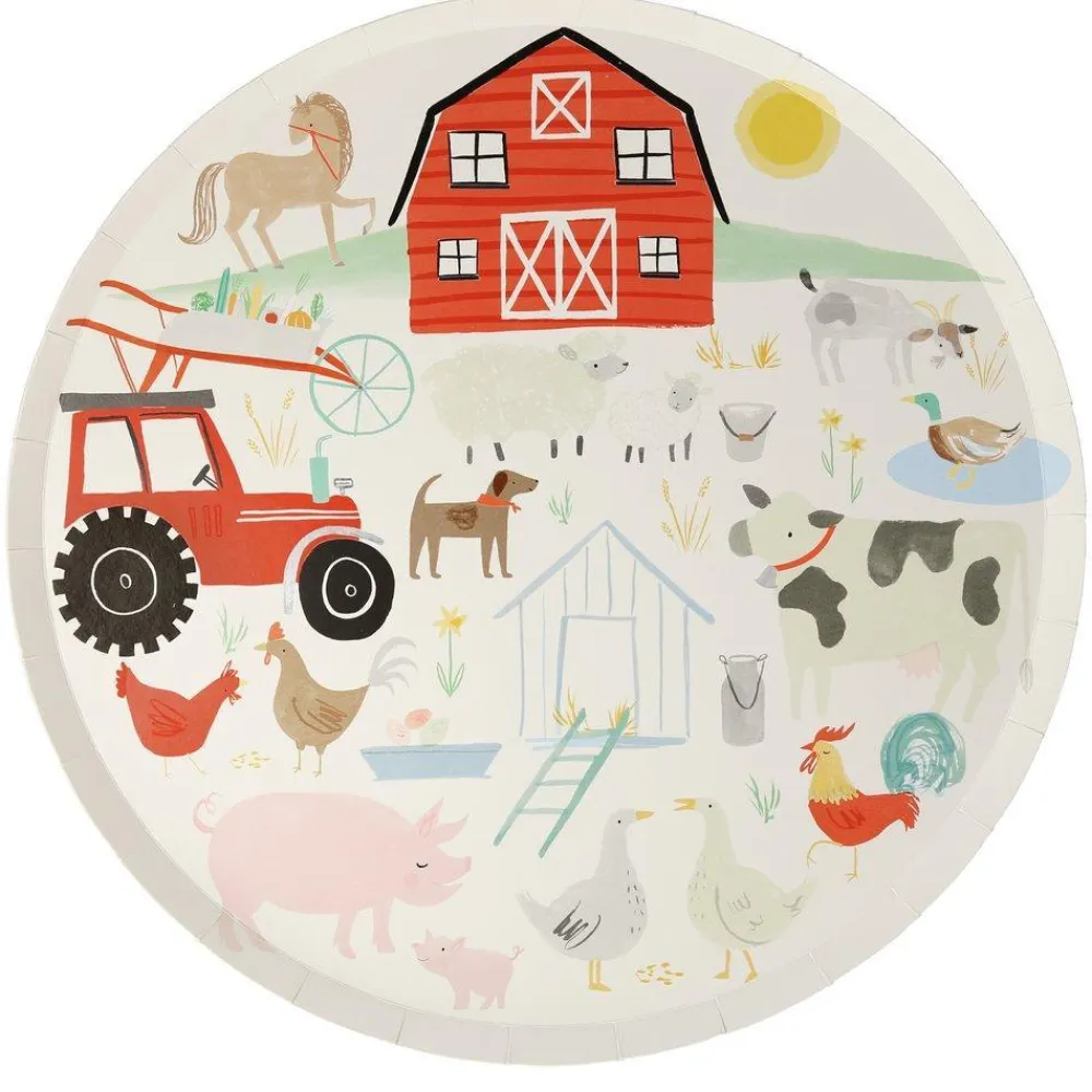 Hot Meri Meri Farm Animal Large Plates