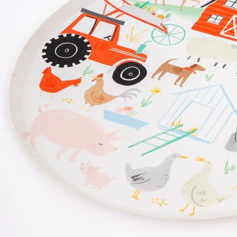 Hot Meri Meri Farm Animal Large Plates