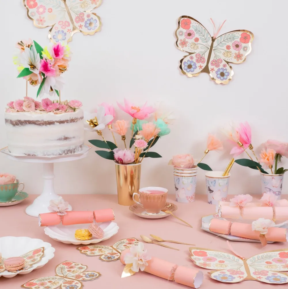 Outlet Meri Meri Floral Butterfly Die-Cut Plates