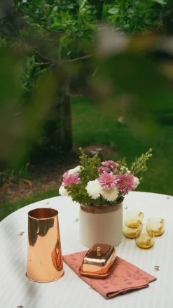 Sale Galley and Fen Flower and Stripes Ruffled Tablecloth