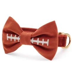 New The Foggy Dog Football Embroidered Bow Tie Collar