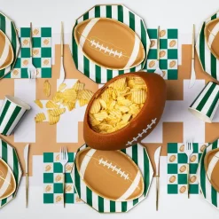 Bonjour Fete Football & Green Checker Large Napkins