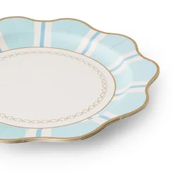 Discount Bonjour Fete Fresh Mint Regency Stripe Dinner Plates