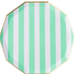 Discount Bonjour Fete Fresh Mint Signature Cabana Stripe Large Plates