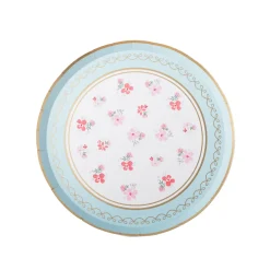 Bonjour Fete Fresh Mint Watercolor Floral Dessert Plates