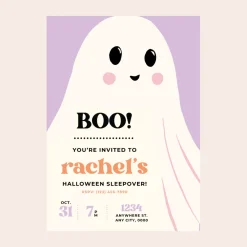 Online Bonjour Fete Frills and Thrills Ghost Party Digital Party Invitation