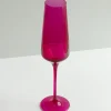 New Estelle Colored Glass Fuchsia Champagne Flute Set