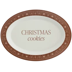 New Sweet Water Decor Gingerbread Oval Christmas Cookie Tray